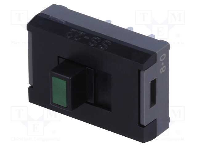 Interruptor Deslizante, Pos: 2, DPDT, 0,1A/30VDC,