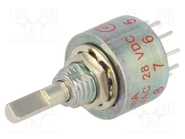 Interruptor: Giratório, Pos: 10, 0,25a/125vac, 0,25a/28vdc, 36