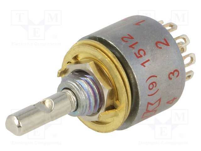 Interruptor: Giratório, Pos: 10, 0,25a/125vac, 0,25a/28vdc, 36
