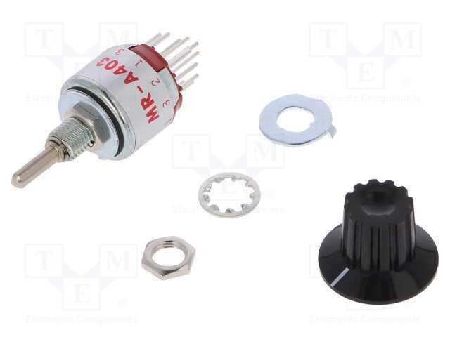 Interruptor: Giratório, Pos: 3, 4p3t, 0,01a/28vac, 0,01a/28vdc