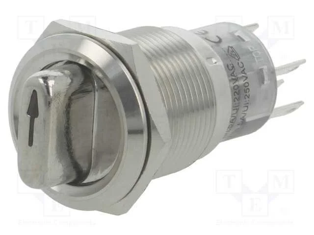 Interruptor: giratório, Pos: 2, SPDT, 0,5A/220VAC.