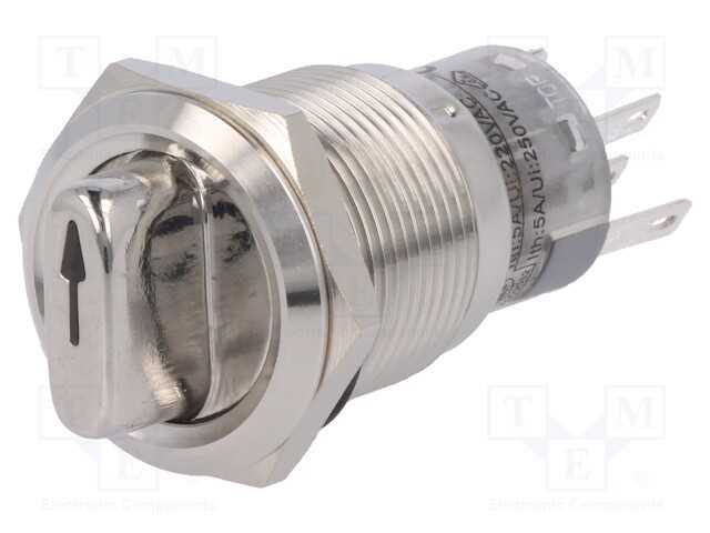 Interruptor: Giratório, Pos: 2, Spdt, 0,5a/220vac, 1a/24vdc, 50mo