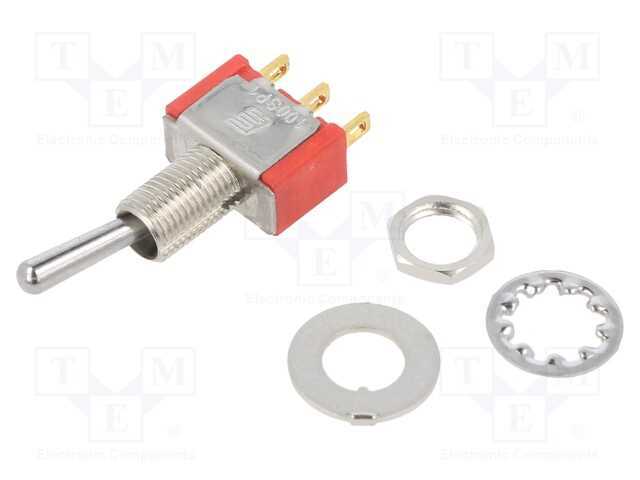 Interruptor: de Alavanca, Pos: 2, Spdt, On-On, 0,02a/20vac, 100