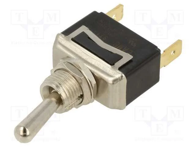 Interruptor: de alavanca, Pos: 2, SPST-NO, ON-OFF.