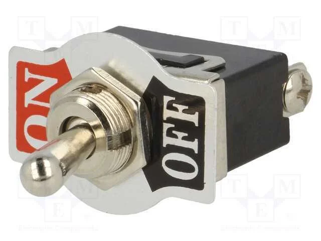 Interruptor: de alavanca, Pos: 2, SPST, (ON)-OFF,.