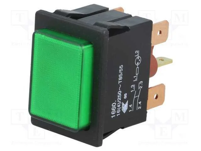 Interruptor: de Pressão, Pos: 2, Dpst, 16a/250vac, Off-On, Ip40