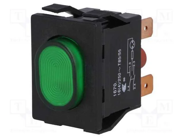 Interruptor: de Pressão, Pos: 2, Dpst, 16a/250vac, Off-On, Ip54