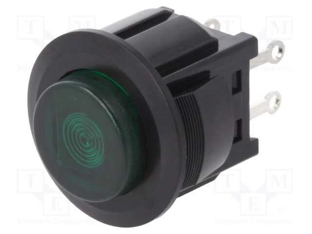 Interruptor: de Pressão, Pos: 2, Spst-No, 3a/125vac, Off-On, Verde