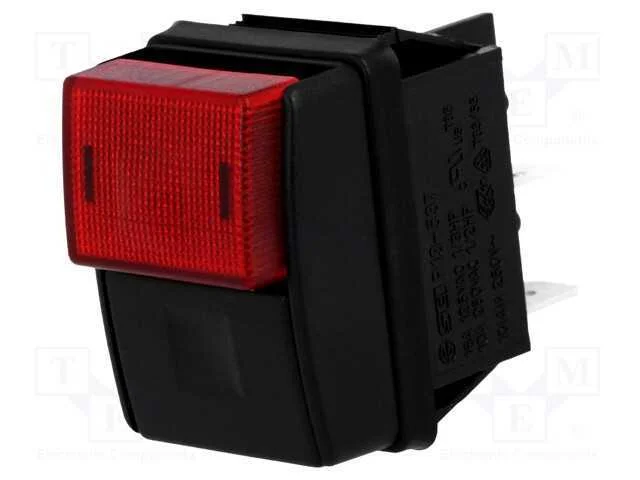 Interruptor: de Pressão, Pos: 2, Dpst, 10a/250vac, Off-On, Vermelho