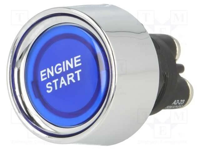Interruptor: de Pressão, Pos: 2, Spst-No, 50a/12vdc, Azul, Ilum: Led