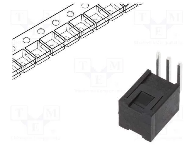Microinterruptor Tact, Spst, Pos: 2, 0,02a/20vdc, Tht, Off-(On)