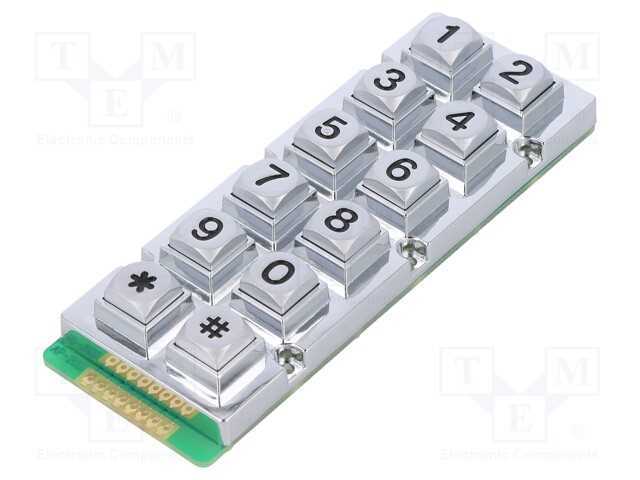 Teclado: metal, Quant.de bot: 12, não disp, metal.