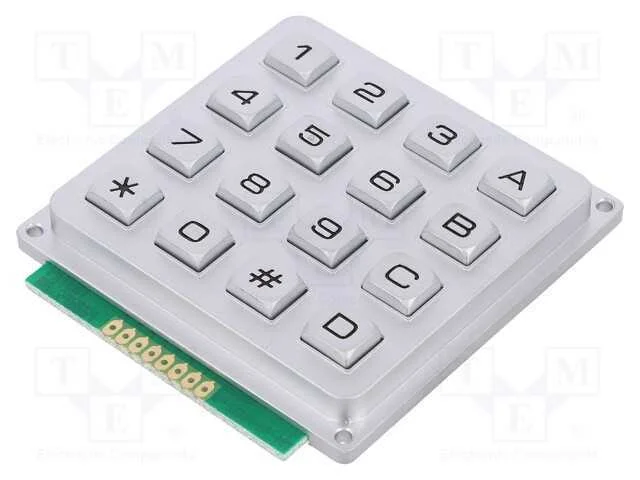 Teclado: metal, Quant.de bot: 16, não disp, metal.