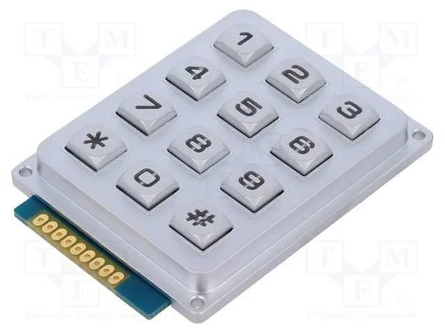 Teclado: metal, Quant.de bot: 12, LED, metal, 200.