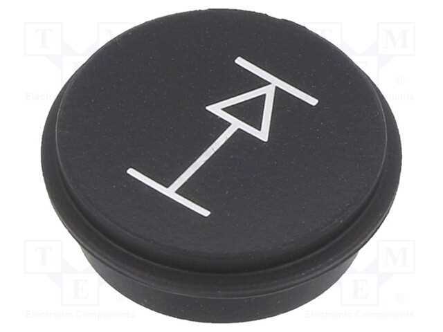 Tecla, redonda, 21mm, preto, 09
