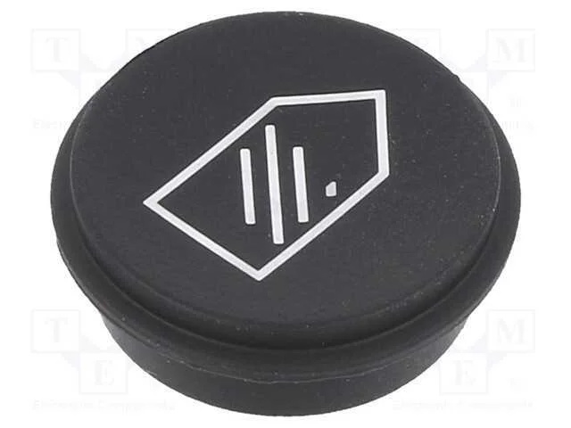 Tecla, redonda, 21mm, preto, 09