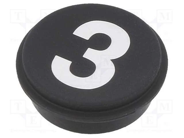 Tecla, redonda, 21mm, preto, 09