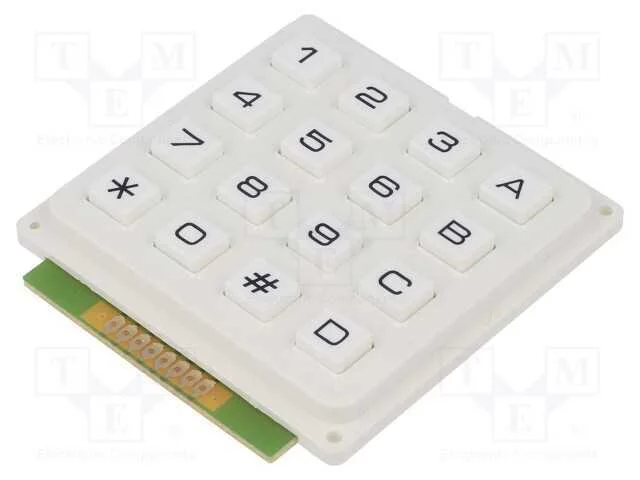 Teclado: plástico, Quant.de bot: 16, não disp, pl.