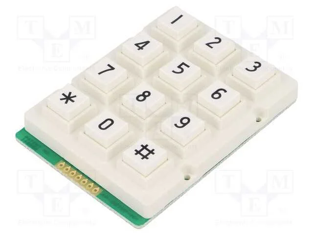 Teclado: plástico, Quant.de bot: 12, não disp, pl.