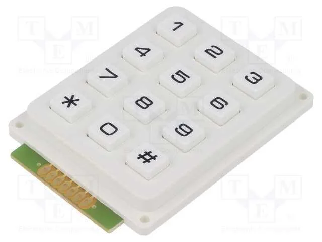 Teclado: plástico, Quant.de bot: 12, não disp, pl.