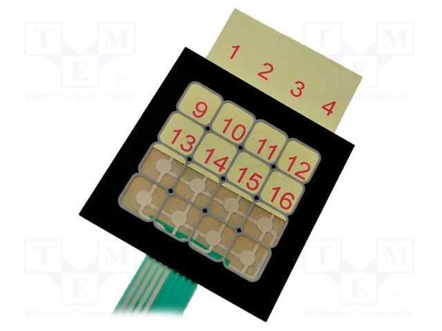 Teclado: de membrana, Quant.de bot: 16, W: 80mm, .