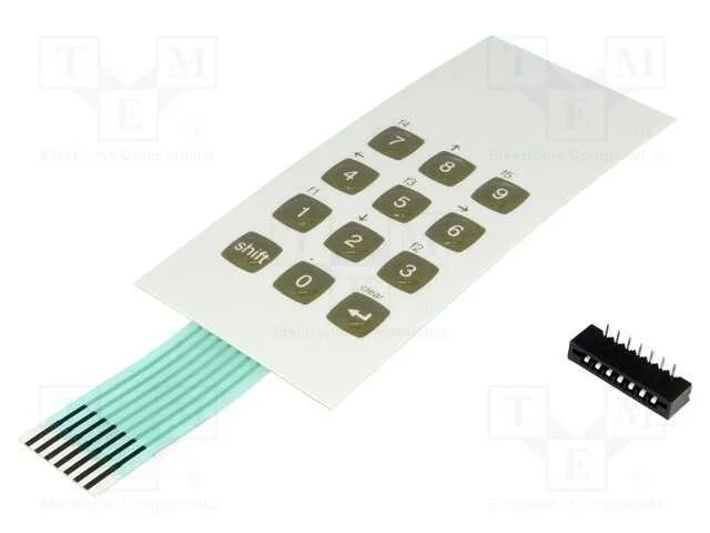 Teclado: de Membrana, Quant.De Bot: 12, W: 52mm, Raster: 2,54mm