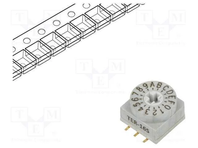 Emissor de Código, Hex/Bcd, Pos: 16, Smt, Rcontacto Max: 80mo, 7ncm
