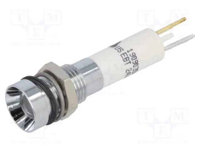 Luz indicadora: LED, côncavo, branco, 24VDC, 24VA.