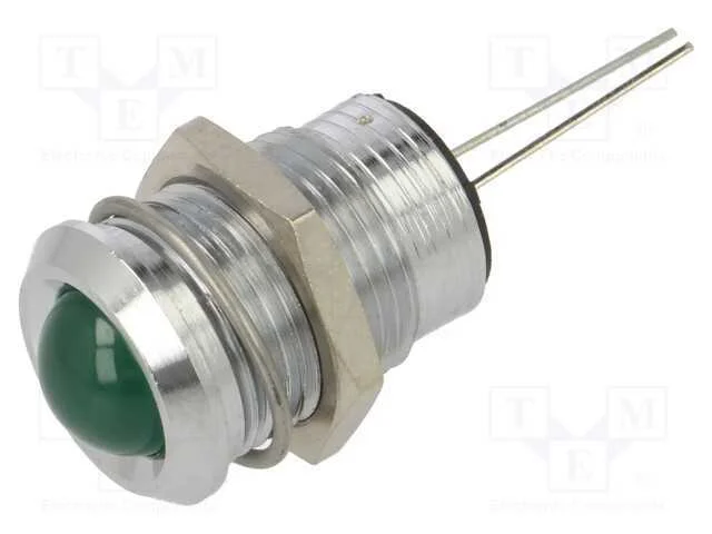Luz indicadora: LED, pisca, verde, 3,5÷13VDC, 14m.