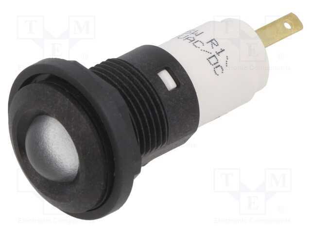 Luz indicadora: LED, branco, 12VDC, 12VAC, 16mm