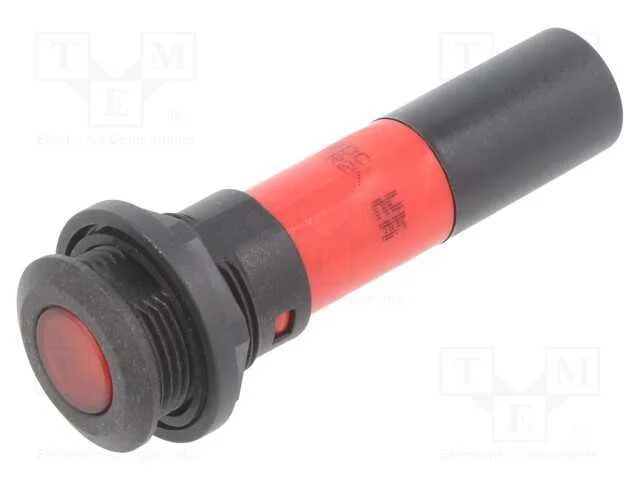Luz indicadora: LED, plana, vermelho, 130VDC, 16mm