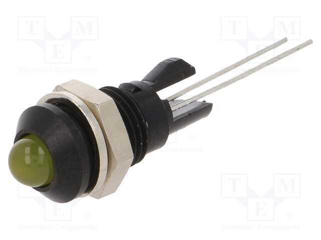Luz Indicadora: Led, Convexa, Amarela, 8mm, para .
