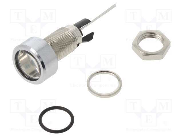 Luz Indicadora: Led, Plana, Azul, 8mm, para Impre.