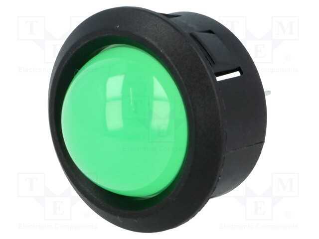 Luz Indicadora: Led, Convexa, Verde, 25,65mm, par.