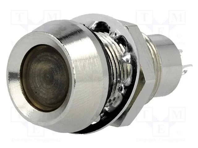 Luz indicadora: LED, côncavo, branco frio, 24VDC,.