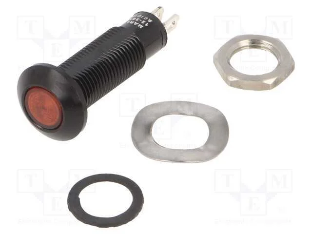 Luz indicadora: LED, plana, vermelho, 12÷28VDC, 1.