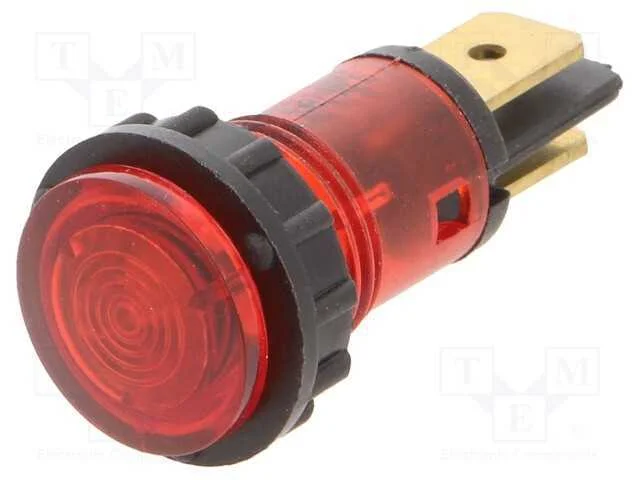 Luz indicadora: com lâmpada de néon, convexa, ver.