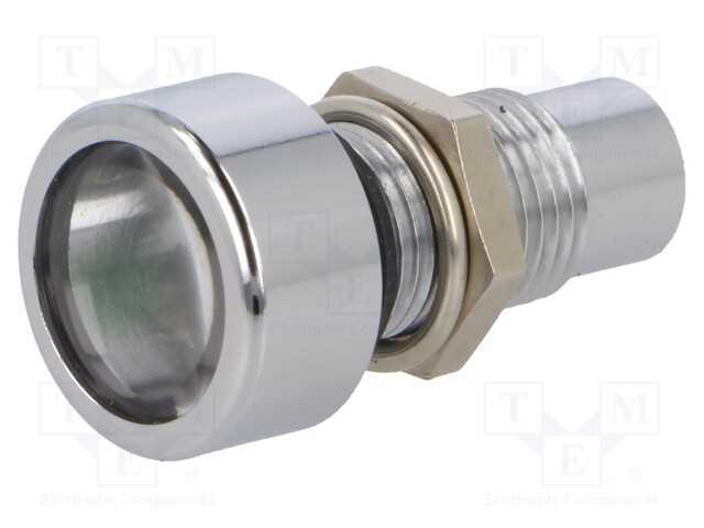 Luz indicadora: LED, convexa, verde, 8,2mm, IP67,.