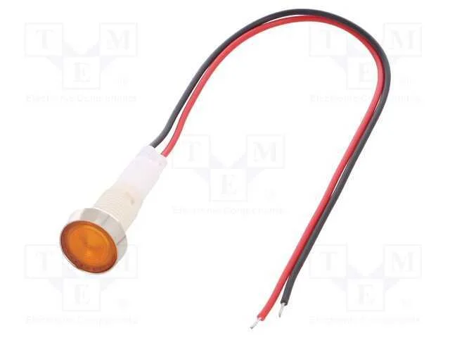 Luz indicadora: LED, plana, amarela, 110VDC, 110V.