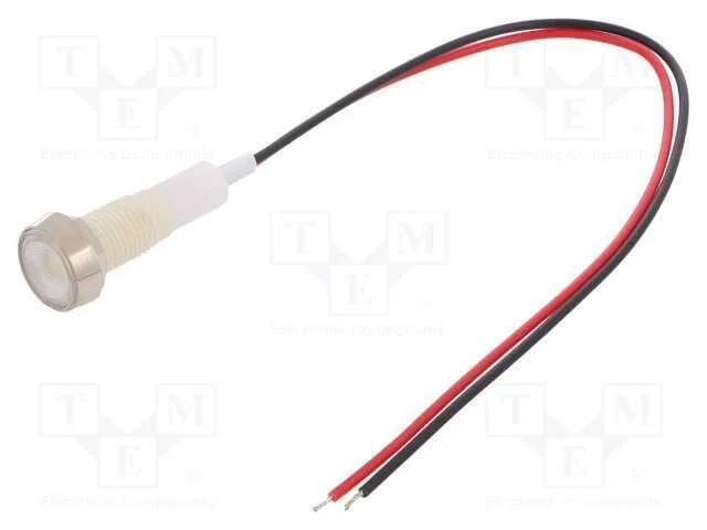 Luz Indicadora: Led, Plana, Branco, 230vdc, 230vac, 10mm, Pl&aacute;stico
