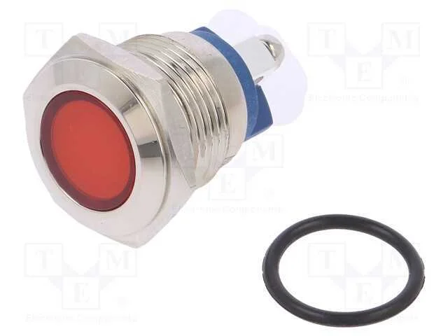 Luz indicadora: LED, plana, vermelho, 24VDC, 24VA.