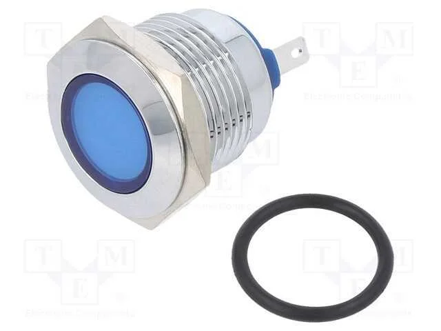 Luz indicadora: LED, plana, azul, 24VDC, 24VAC, 1.