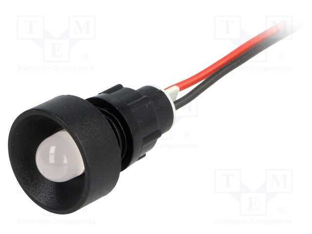 Luz indicadora: LED, côncavo, azul, 220VDC, 13mm,.
