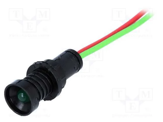 Luz indicadora: LED, côncavo, verde, 12÷24VDC, 12.