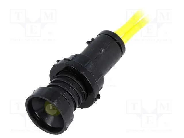 Luz indicadora: LED, côncavo, amarela, 230VAC, 10.