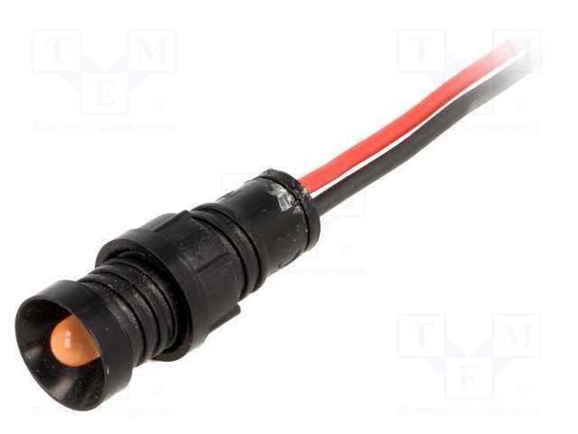 Luz indicadora: LED, côncavo, laranja, 220VDC, 11.
