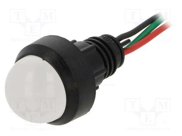 Luz indicadora: LED, convexa, vermelho/verde, 230.
