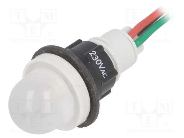 Luz indicadora: LED, convexa, vermelho/verde, 230.