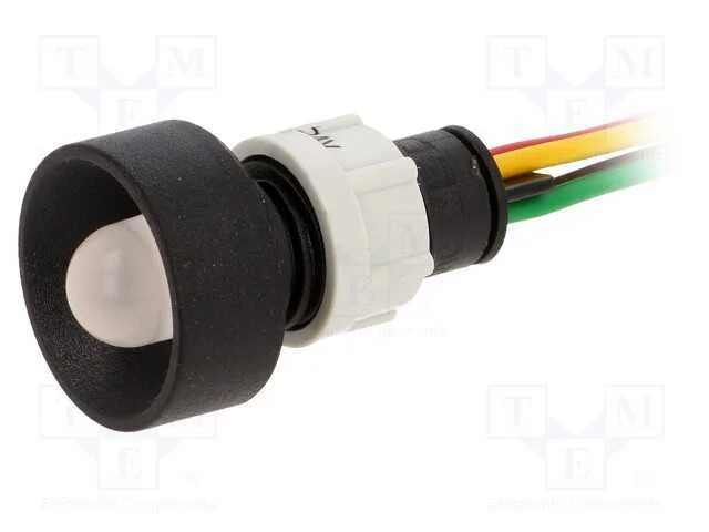 Luz indicadora: LED, côncavo, vermelho/verde/amar.