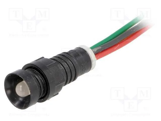 Luz indicadora: LED, côncavo, vermelho/verde/amar.